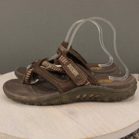 Skechers Sport Sandals Adjustable Outdoor Mens 8 Brown Shoes - Picture 5 of 10